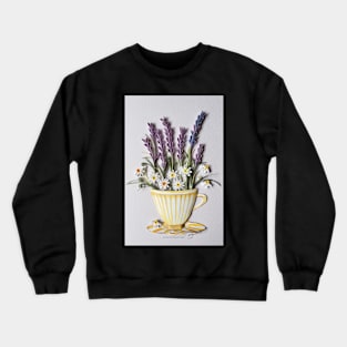 Printed Paper Quilling Art. Lavender flower art.Daisy flower art.Motherday gift. Crewneck Sweatshirt